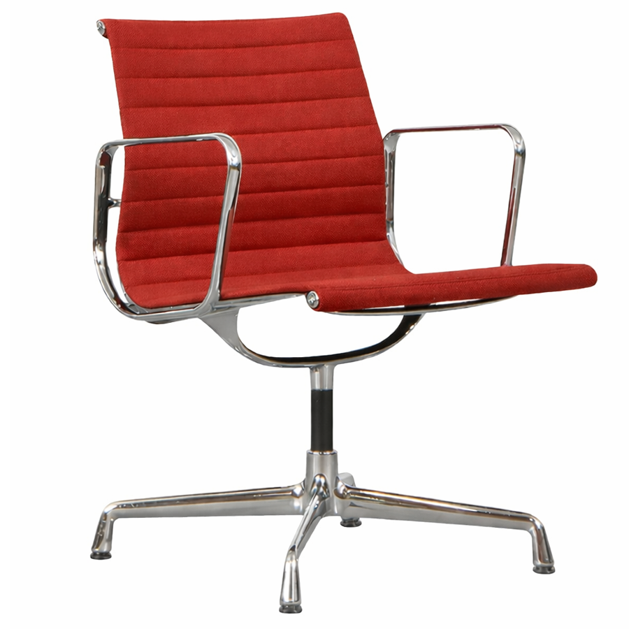 Vitra Eames Aluminium Chair EA 108 Red Hopsak Refurbished